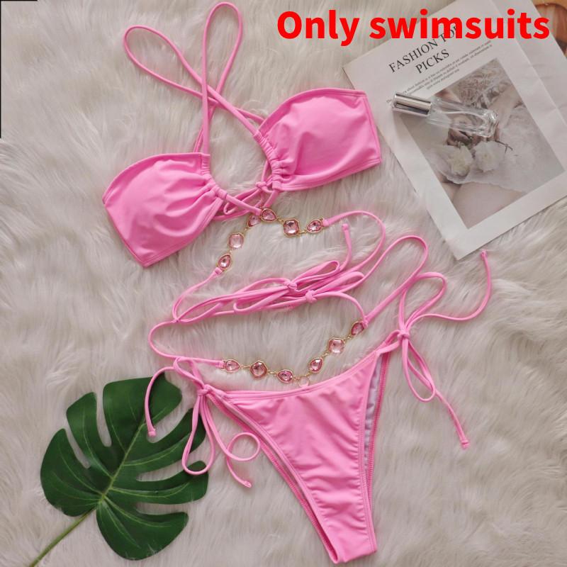 Sexy Bikini With Cross Tie Straps For Beach Swimwear Sexy Womens Swimsuit For Vacation