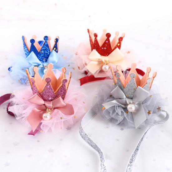 Copricapo per Animali Domestici Adorabile Accessorio Cosplay Delicato sulla Pelle Copricapo Corona di Pizzo da Principessa per Animali Domestici