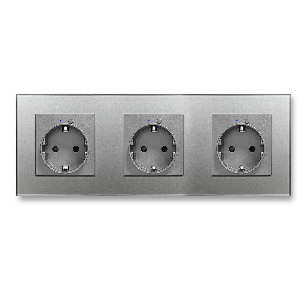 Model 153 Smart WiFi Wall Socket with Tempered Glass Panel - Alice Voice App Compatible
