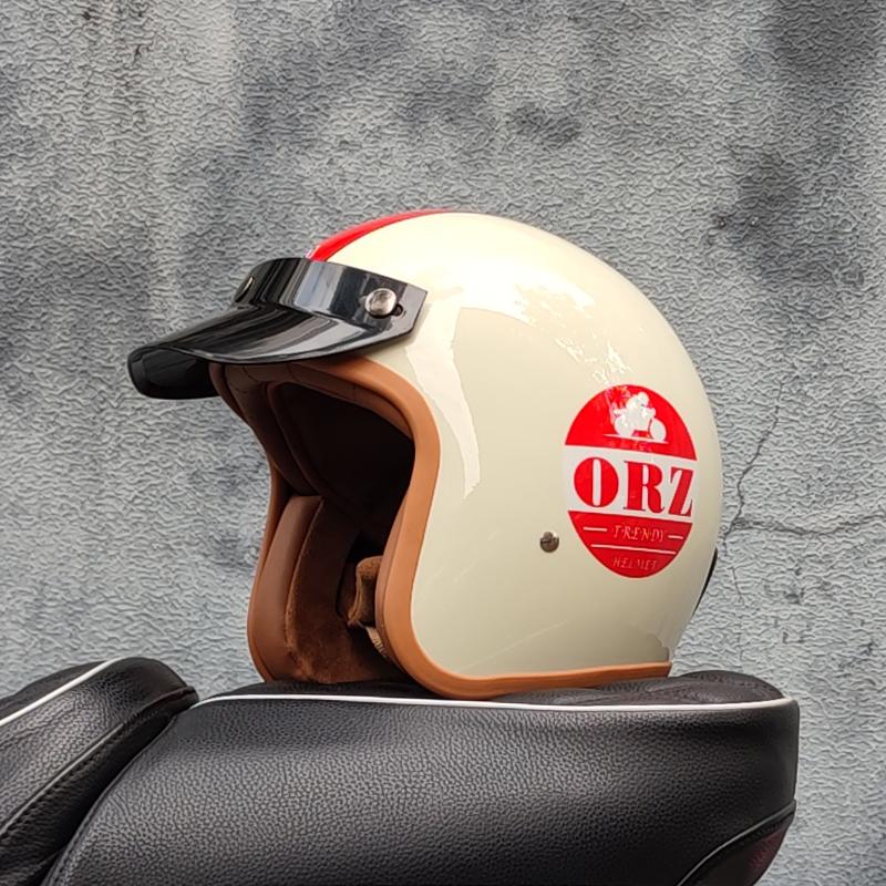 Retro Semi-open Motorcycle Helmet Cross-country Motorcycle Accessories Motorcycle Helmet 3/4 Retro Helmet In Winter