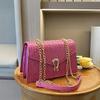 Women's PU Leather Square Bag Purse with Crocodile Pattern Crossbody Handbag Daily Phone Clutch Shoulder Bag for Ladies