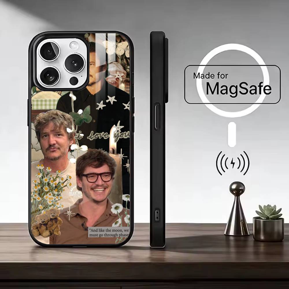P-Pedro Pascal Actor Phone Case For iPhone17,16,15,14,13,12,11 Plus,Pro Magnetic with Magsafe Wireless Charging