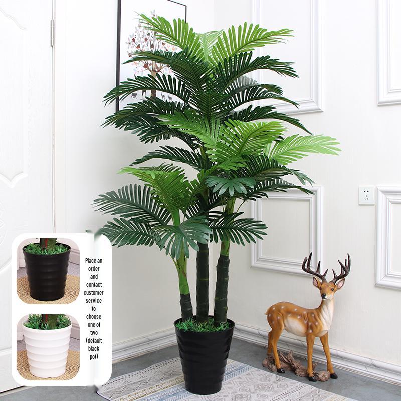 Große künstliche Fischschwanzpalme als Zimmerpflanze | Indoor-Kunstgrün für die Wohnzimmerdekoration