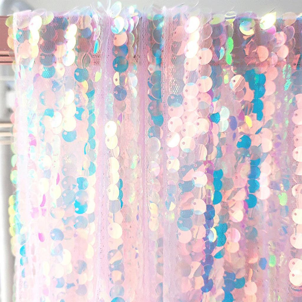 Broderade Paljett Genomskinliga Gardinstångsgardiner Dekorativa Gardiner