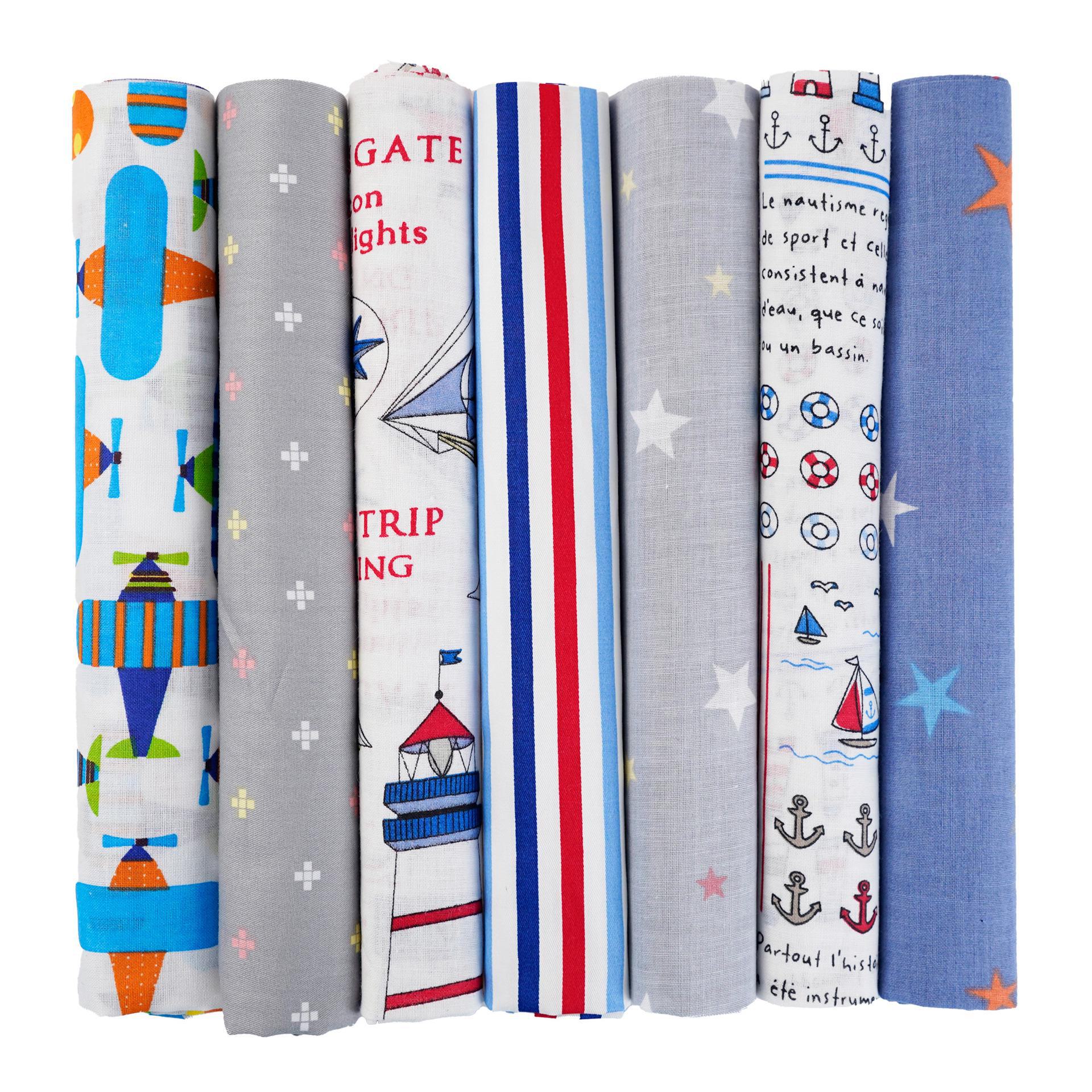 

Набор для пэчворка из 7 цветов: Ткань полотняного переплетения из хлопка, с цветочным узором, в клетку, в горошек, ручная работа.