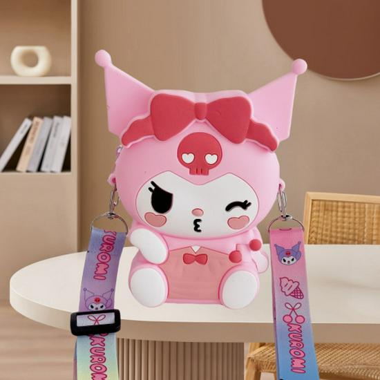 Kuromi & My Melody Cute Silicone Crossbody Bag - Fashionable Children's Coin Purse & Women's Storage Bag