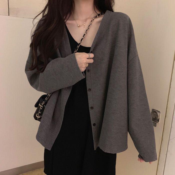 Women's Solid Color Short Jacket - Spring/Summer Casual Loose Slimming Cardigan