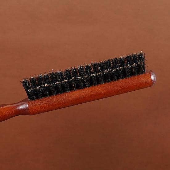 Wooden Handle Hair Brush with Boar Bristle Nylon Pin Hair Detangling Brush Men Women Portable Fluffy Hair Styling Comb