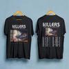 Crew Neck T - Shirt with The Killers Mirage Tour Creative - Inspired Graphic Featuring Music Art for Fans The Killers