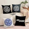 SSig SSauer Cushion Cover Short plush Doublesided Print Square Throw Pillow Covers Sofa Home Cushion Decor