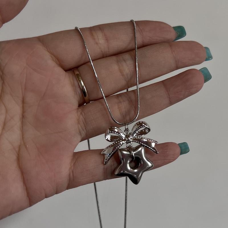 Goth Harajuku Carino Y2k Estetica Nodo Ciondolo Catena a Serpente Perline Catena a Corda Collana Per Ragazza Choker Cool Anni '90 Accessori