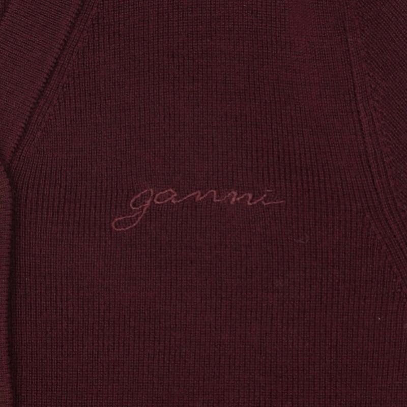 Ganni Mini Rib Merino V Neck Cardigan A1070117