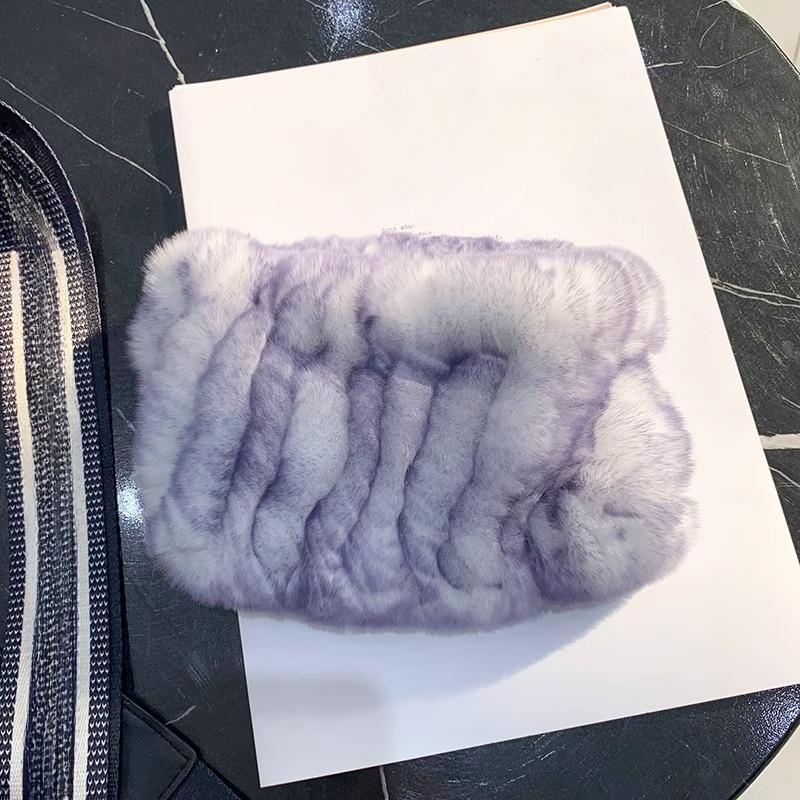 Rex Rabbit Hair Neck Cover Women's Winter Elastic Mesh Scarf Headband Versatile Real Fur Plush Headgear Children's Scarf