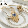 Devil Eye Jewelry Necklace Vintage Chain with Hamsa Hand Pendant Rhinestone Palm Gifts for Women Wife Girlfriend Scratch Resistant