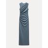 Za2024 Summer New Product Women's Clothes Silm Round Neck Sleeveless Ruched Decoration Midi Skirt Dress 3152320 250
