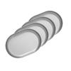 Stainless Steel Oval Shallow Plate/Basins for Home and Restaurant Portable Dinnerware Set for Outdoor Cooking Picnics