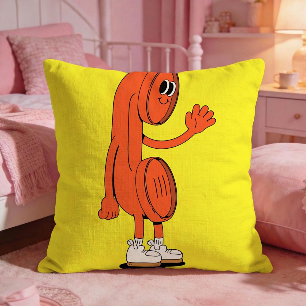ArtCartoon Big EyesS Cushion Cover Premium Comfort Reversible Pillow Cove Two in One Design for Any Room Car Interior