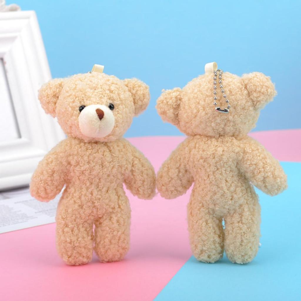 EXCEART Set of Mini Plush Bears for Bag Keychain Plush PP Cotton Soft Cute Gifts for Day and Christmas 32-Piece Girls, Charms, Pendants, Toys, Design,
