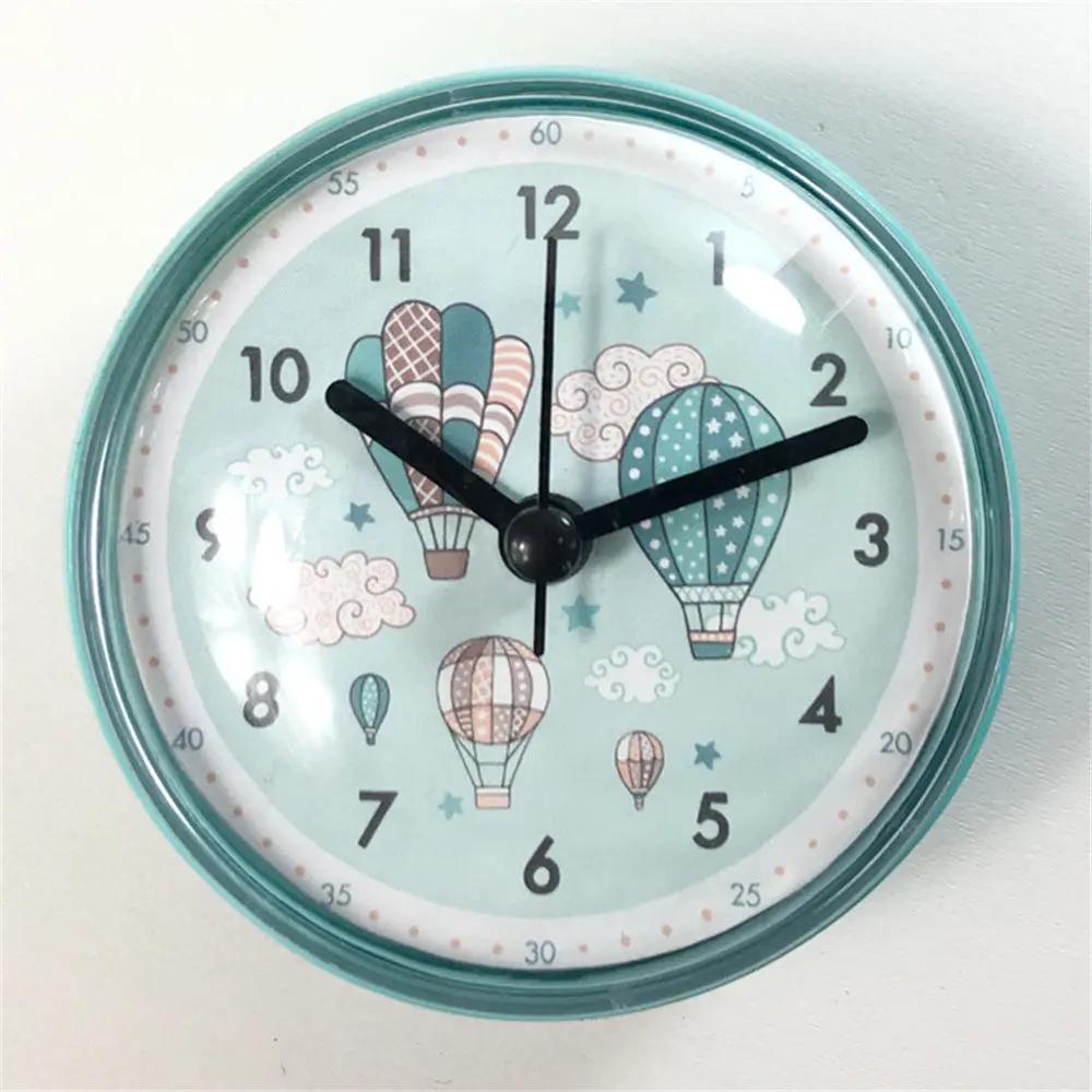 Shower Anti Fog Waterproof Mini Small Table Decoration Kitchen Living Bathroom Room Wall Clock Toilet Round Quartz Sucker 7cm