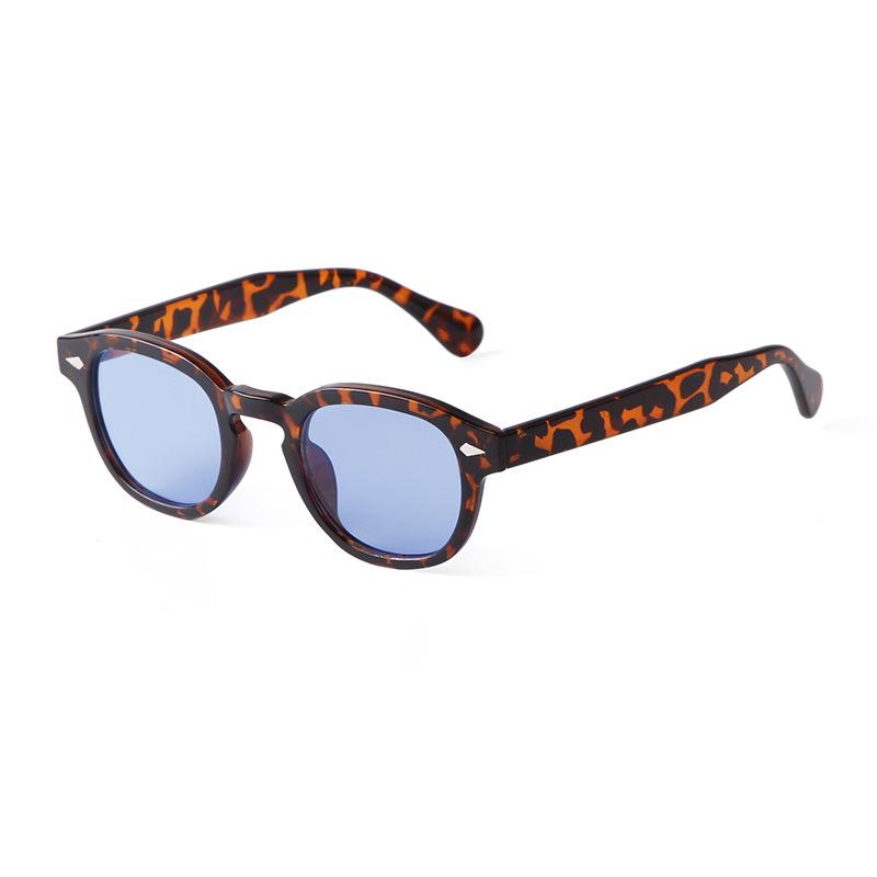 Fashion Transparent Elliptical Sunglasses Women Men  Retro Rivet Tortoise Small Square Sun Glasses UV400