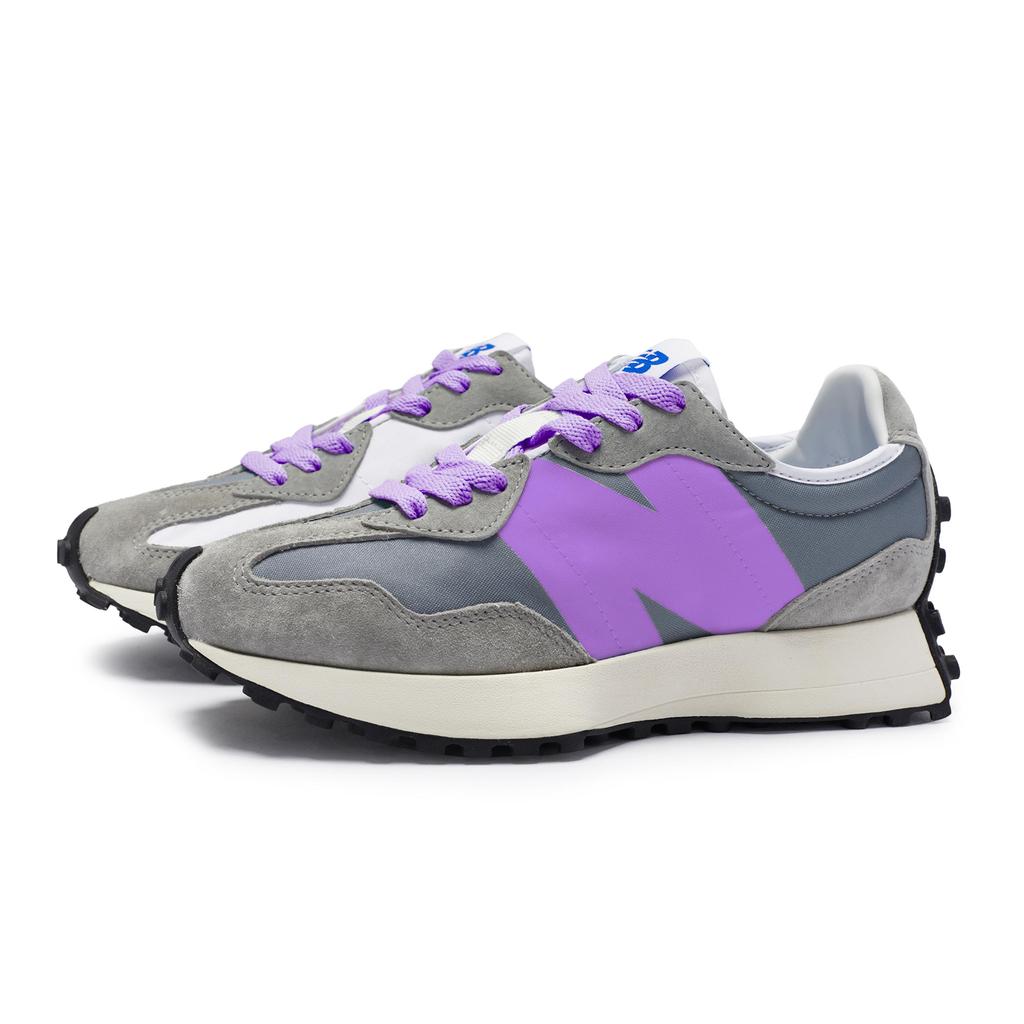 New Balance NB 327 Cushioning Slip Resistant Breathable Low top Running Shoes Unisex Yuanzu Gray Purple MS327LAB(Team80-S-BOX)