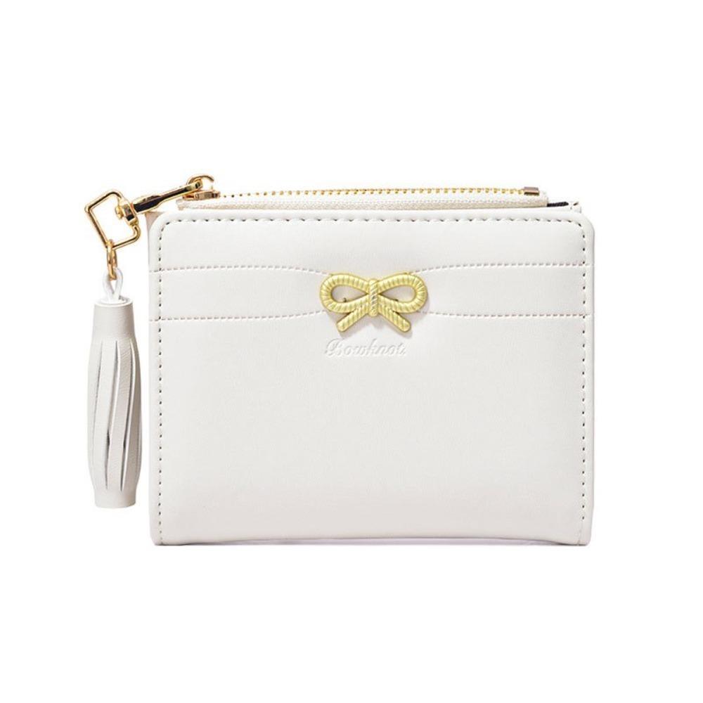 New PU Leather Coin Purse Zipper Bow Credit Card Holder Mini Portable Business Card Case Gift