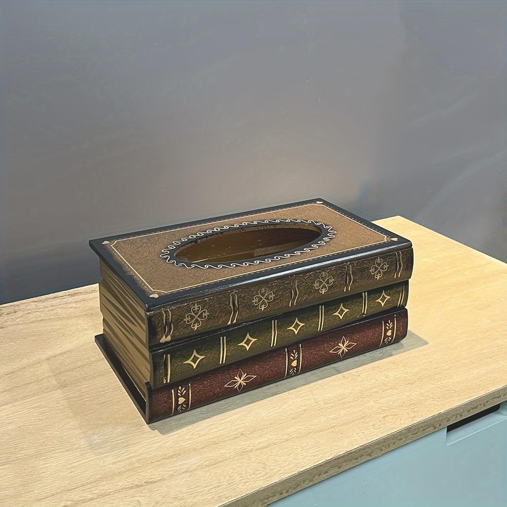 1pc, Tissue Box, Vintage European Style Simulation Book Tissue Box, Home Daily Use Desktop Tissue Storage Box, Suitable For Bedroom, Living Room