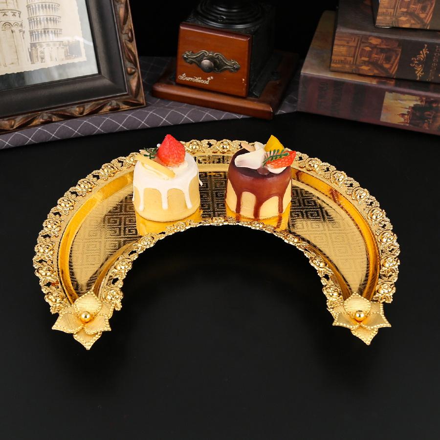New Light Luxury Moon Floral Hollow Lace Tray Snack Tray Afternoon Tea Snack Tray Internet Celebrity Jewelry Pendulum Tray