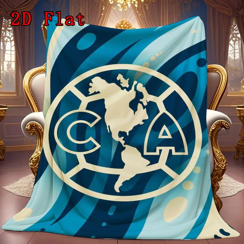 Club América logo 2D Flat Pattern Flannel Blanket High quality All Seasons Warmth and Comfort Perfect for Christmas Gifts.PMT0914443