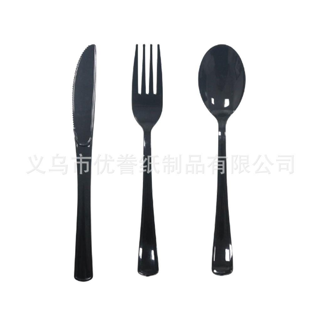 Source Factory Birthday Party With Disposable Knives, Forks And Spoons Ps Plastic Gold Silver White Color Foreign Trade Spot