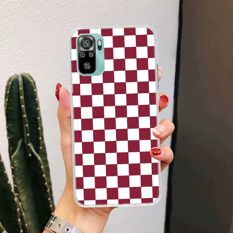Retro Classic Chess Board Grid Phone Case For Xiaomi Redmi Note 13 14 15 Pro Plus 12S 12 14S 11S 11E 10 10S 11 11T 5G 4G Cover C