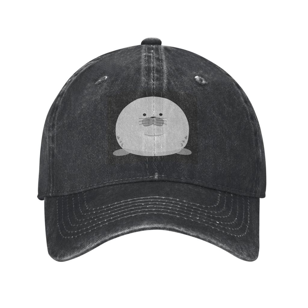 Süßer dicker Seehund Denim-Kappe Lässige Baseballkappen Verstellbarer Hut Sommer Unisex Baseballkappen