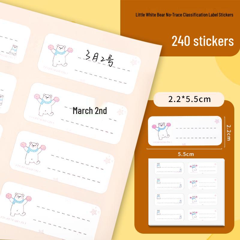 Waterproof Self-Adhesive No-Trace Label Stickers for Household Organization
