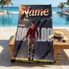 Custom Name Ronaldo Football Stylish Digital Printing Beach Towel Quick‑Drying Absorbent Blanket for Beach Pool Gym Travel