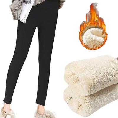 Damen Fleecegefütterte Leggings Winter High Waist Bauchkontrolle Thermohose Kaschmir Leggings Übergröße