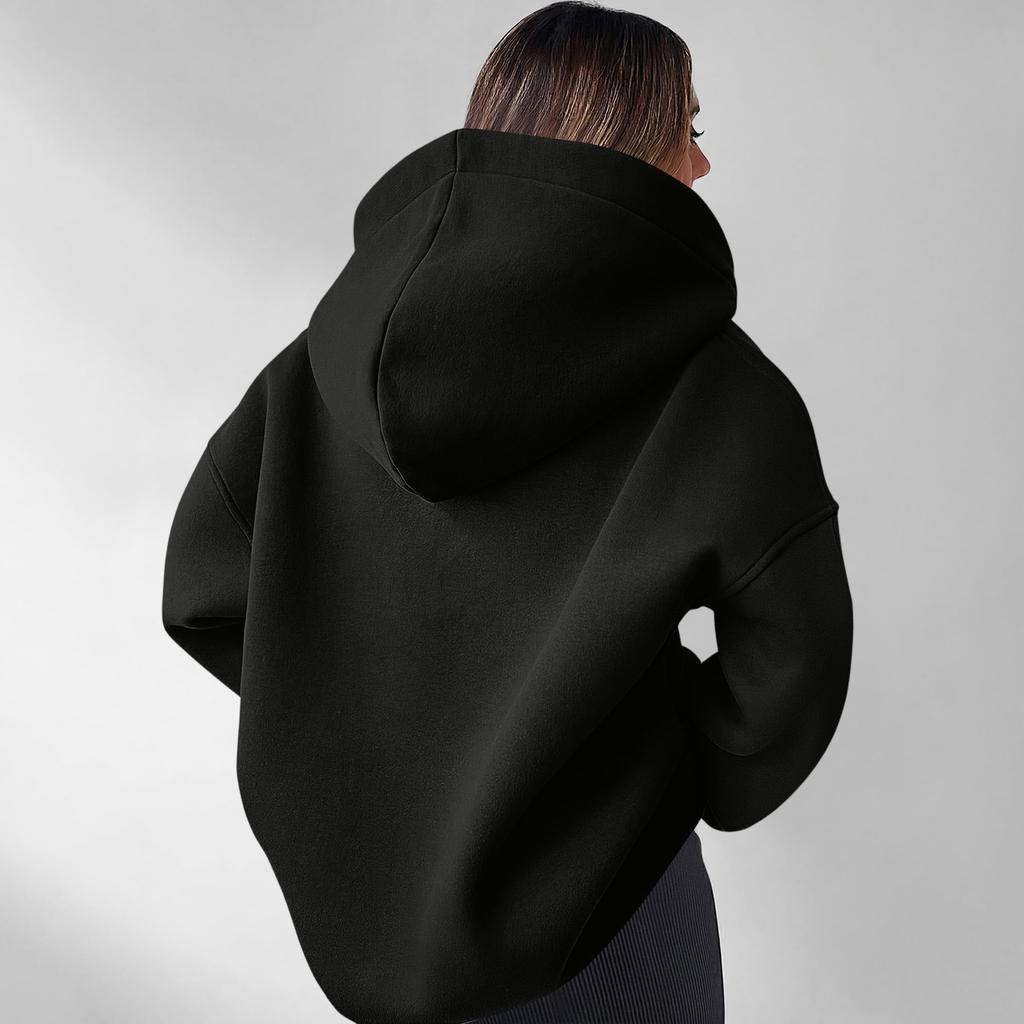 Women's Casual Half Zip Long Sleeve Hooded Sweatshirt for Daily Wear