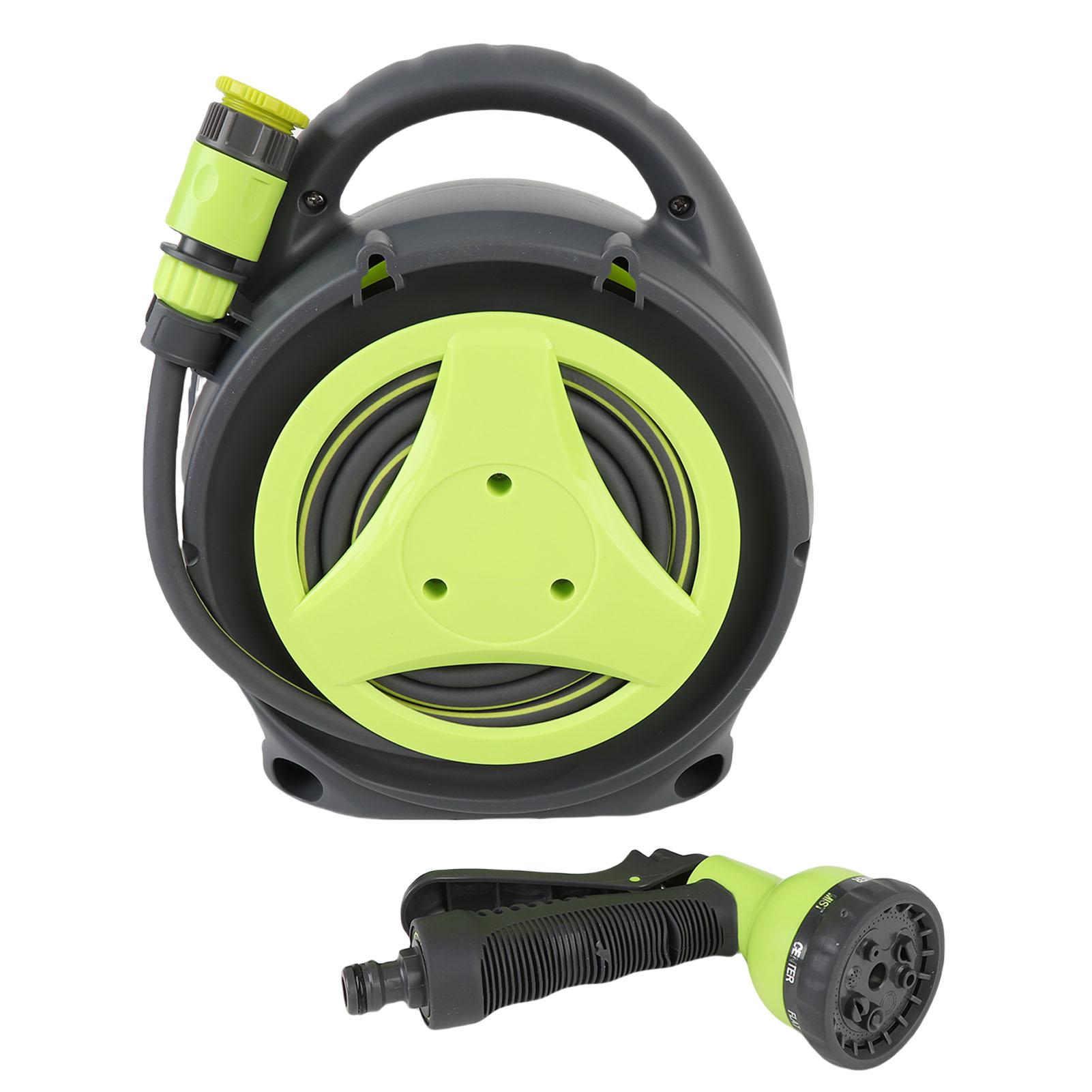 

Portable Garden Hose Reel ABS PVC High Efficiency Water Hose Reel with Spray Nozzle 39.4ft Water Hose for Garden Watering