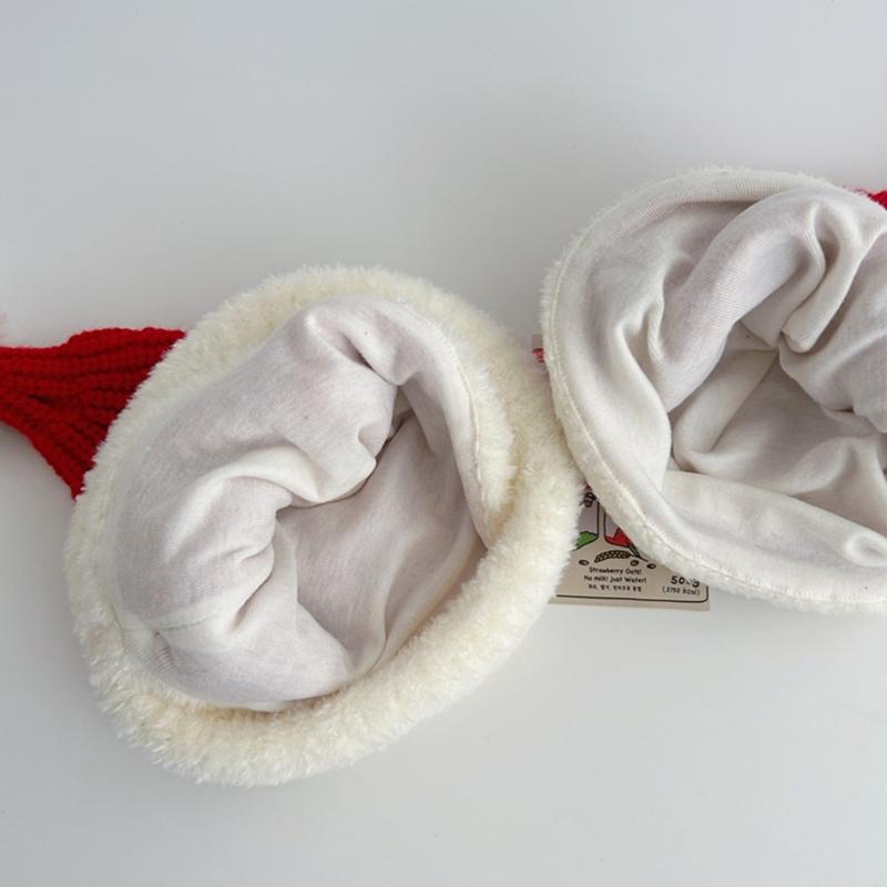 Stylish Knitted Santa Hat Cute Christmas Beanie for Children Soft & Comfortable Winter Headwear Lightweight Hat Wools