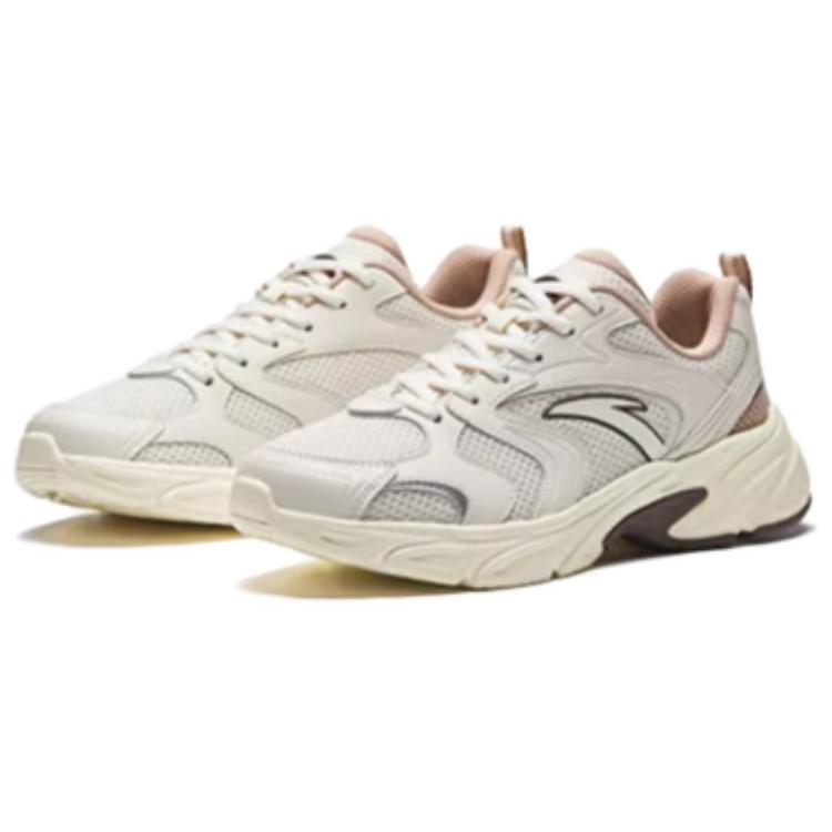 ANTA Women's Qianxi Retro Chunky Dad Shoes Off White Milk Tea Brown 922538821-3