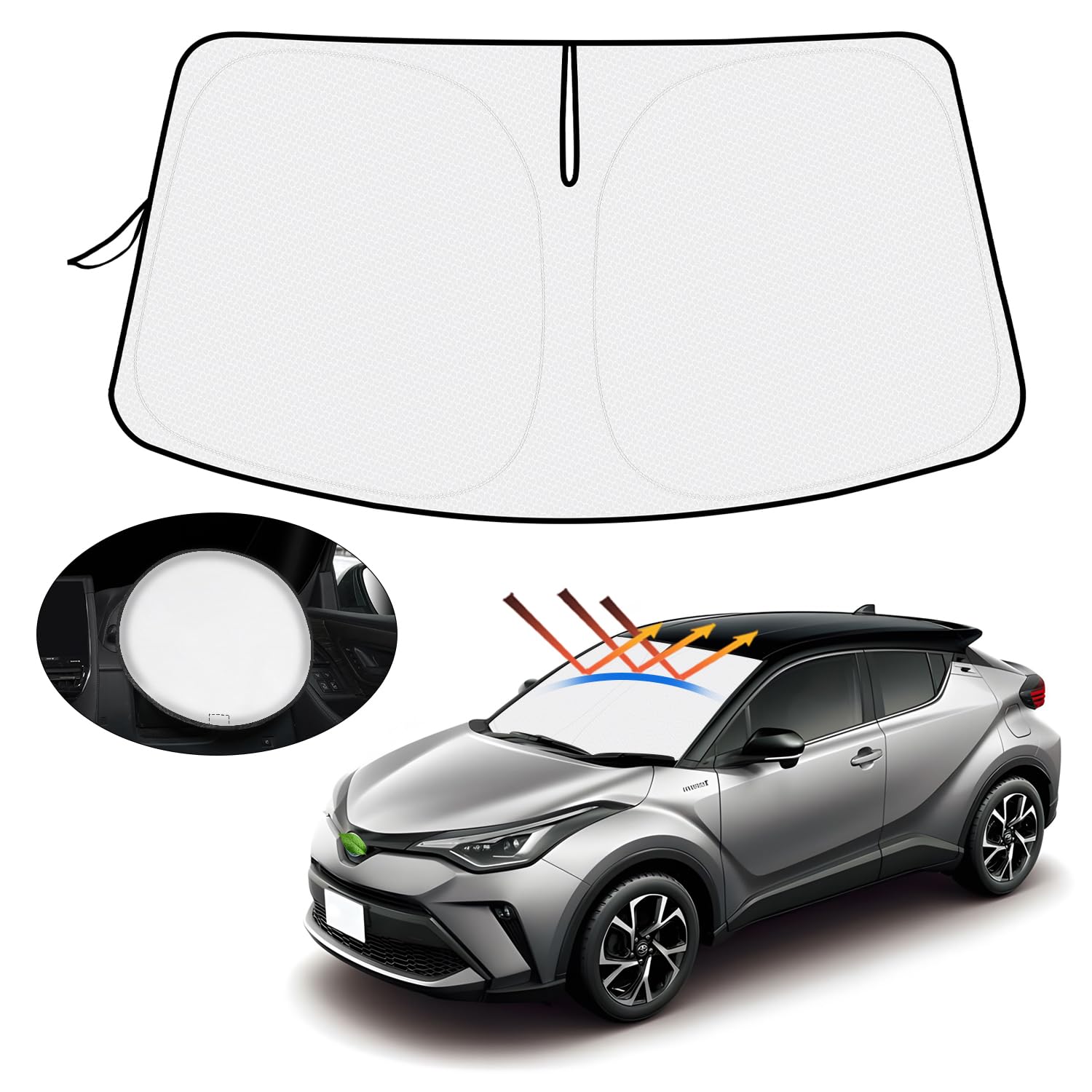 

солнцезащитный козырек на руль Mozan Toyota Солнцезащитный козырек для лобового стекла CHR NGX10 NGX50 ZGX10 ZYX10 тип декабрь 2016 2023 Автомобильный солнцезащитный козырек Защита от УФ-лучей Солнцезащитный козырек