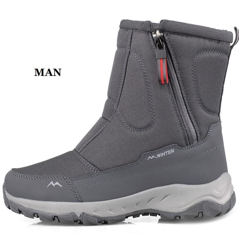 Winter Thickened Snow Boots Plush Warm Non Slip and Waterproof Men's and Women's Short Tube Cotton Shoes