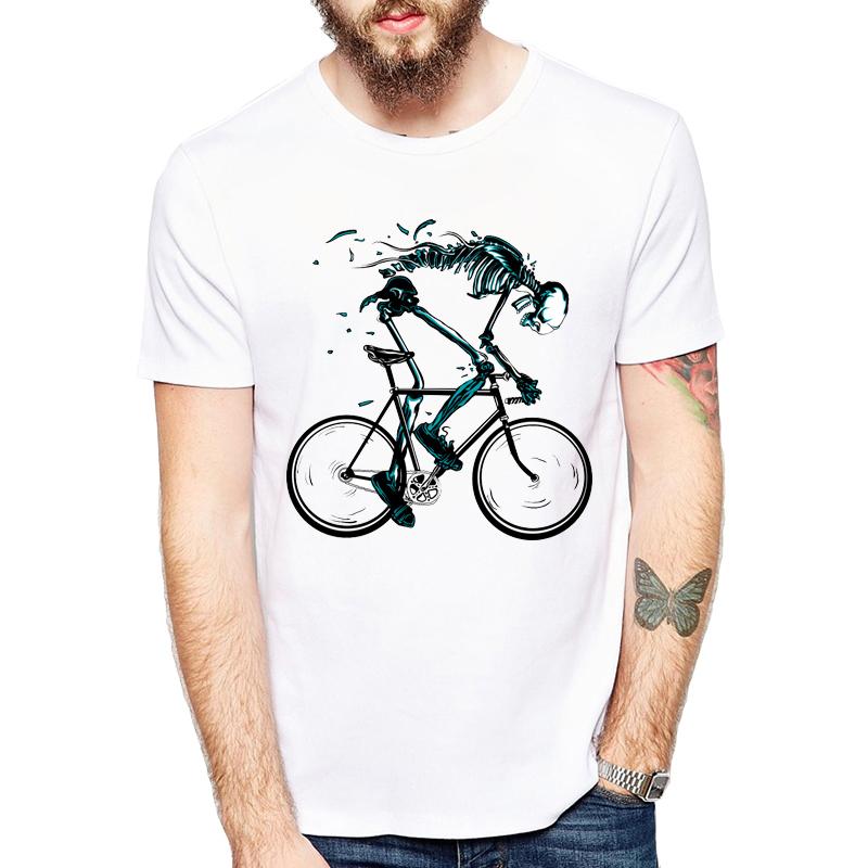 

Worn out Bikes T-shirts Men Funny Skeleton Design Short Sleeve O-neck Tshirts Fashion Summer Style Tops Tees 4XL
