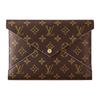 Neverfull Pochette Kirigami Leather Canvas Envelope Clutch Women Clutch Brown M62034