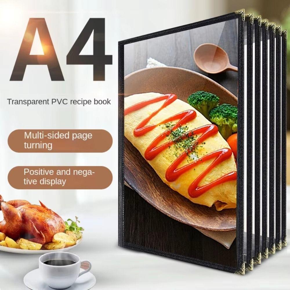 Transparent Menu Cover Foldable a4 Document Holder Waterproof Menu Paper Holder  DIY Menu Making
