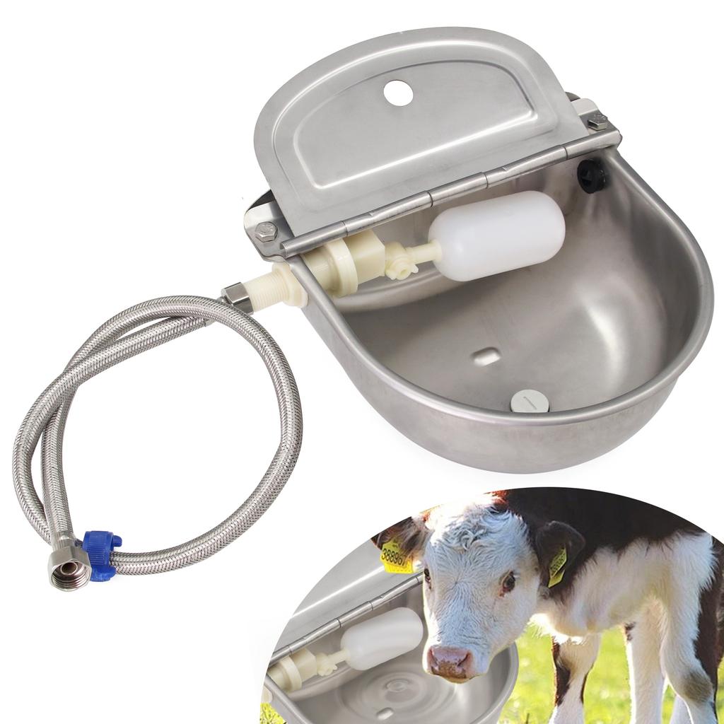 Automatic Cow Water Bowl Stainless Steel Drinking Waterer Bowl With Floating Ball For Cattle Sheep Float Bowl Goat Livestock