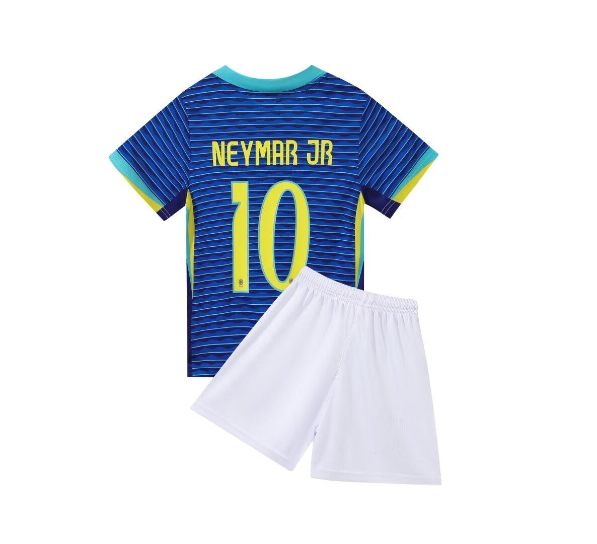

24-25 Brazil Away Blue No. 10 National Team Football Jersey Children S Clothing Children S Set Size 14-30 14 yards/90