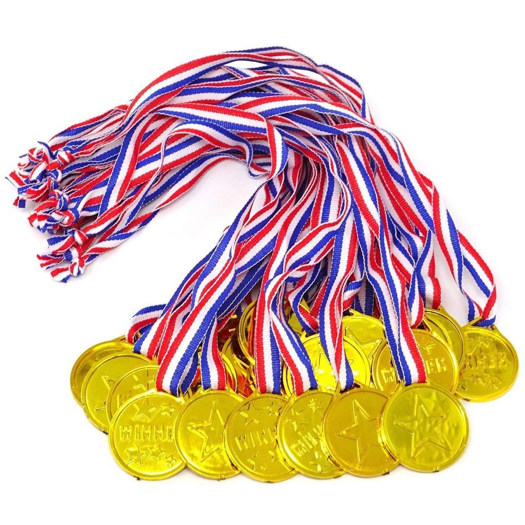 Children Plastic Gold Silver And Bronze Medal With Hanging Ropes For Sports Events And Party Gifts