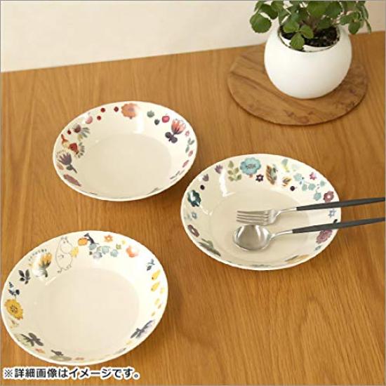 Yamaka Shoten MOOMIN Pasta curry diameter tableware Moomin character Nordic birthday microwave made in "Herbarium" dish, dish, approx. 22cm, 3-piece