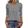 Women's Three-Quarter Sleeve Top, Loose Fit Casual Blouse for Everyday Comfort, Fashion