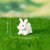 5 Stück Mini Harz Kaninchen Miniaturfiguren, Niedliche Hasen Tiere Figuren für Feengarten Mikrolandschaft Haus DIY Basteldekoration